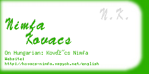 nimfa kovacs business card